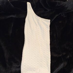 Bebe One-Shoulder White Dress